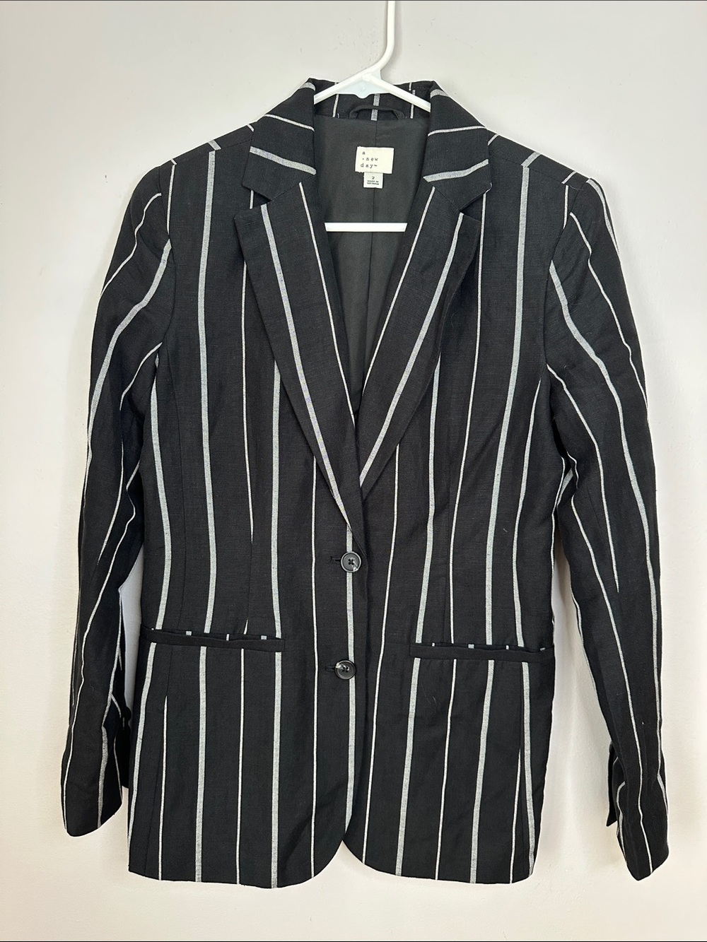 Black & White Pinstripe Blazer - Size M